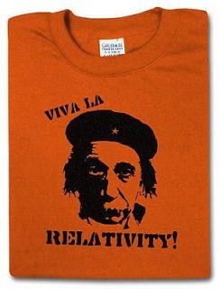 Viva La Relativity Albert Einstein T Shirt, Medium, Orange, Ships