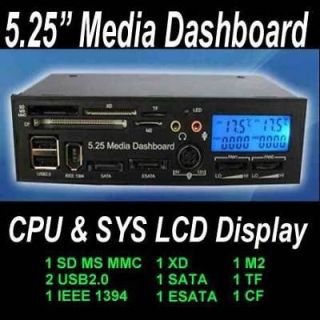 ctional Media Dashboard LCD Card Reader CPU,SYS Temp Display Fan