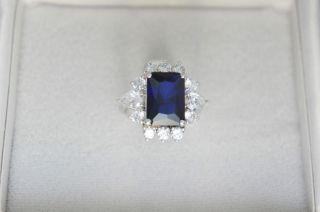 Hollywood Collection Replica Ring Lana Turner Sapphire Clear CZ Ring
