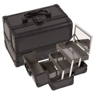 Accessories / Cosmetic Organizer Aluminum Case w/ Mirror M01 All Black