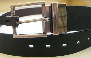 Belt ALFANI Soft Leather Reverse Black/Brown Swivel Buckle Sizes 32 36