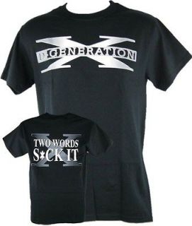 DX D Generation X Two Words Suck It Classic Logo Black T shirt