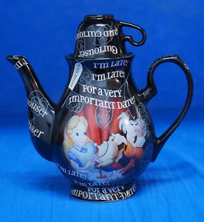 Alice in Wonderland Unbirthday Black Teapot w/ 20 Tea Bags Disney