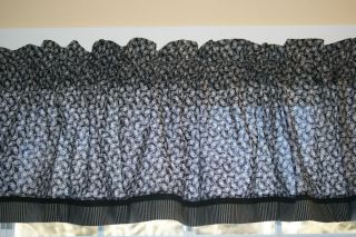 Butterfly Toile Black Valance 17 X 81 Can Alter Window Treatments