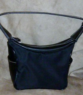 Womens Purse Handbag Black Microfiber & Leather Nine West Small