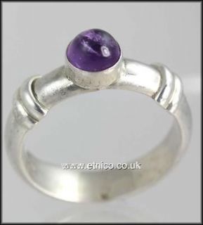 Sterling silver 925 AMETHYST RING (R1) Thumb or Finger UK Size
