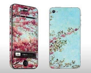 Blossoming Red Almond Apple iPhone 4s Skin Decal Sticker Cover