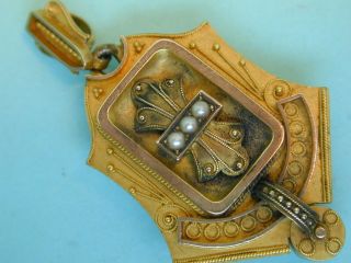 Civil War vintage 10k solid gold picture holder locket frame very fine