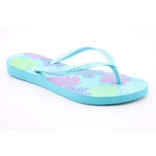 Havaianas Slim Allegra Youth Girls Size 2 Blue Flip Flops Sandals