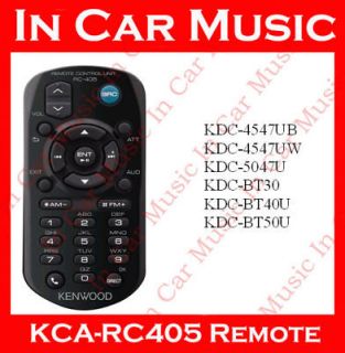 Kenwood CD BT Stereo KDC BT50U Remote Control KCA RC405