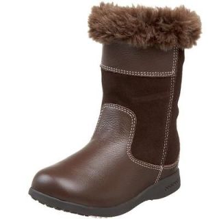 NEW Pediped Toddler Girl Mia Flex Boots Brown Leather Fur Shoes Size 6