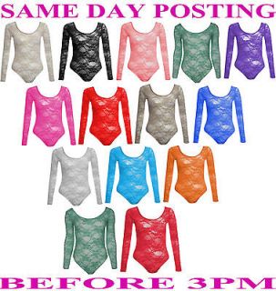 lace bodysuit long sleeve in Clothing, 