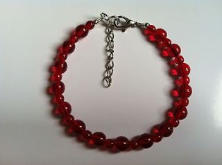 Anorexia (Ana) Support Red Bracelet  Cherries Jubilee, Lobster Clasp w