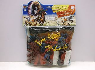 WEST COWBOYS AND INDIANS PLASTIC TOY SOLDIER PLAYSET BRAND NEW 609