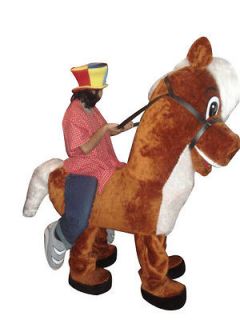 Riding on Horse Illusion Mascot Costume Adult Character Costume