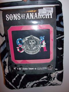 SOA Sons of Anarchy Samcro 2012 NEW RELEASE Fleece Blanket Throw 46 x
