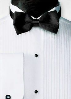 Ladies White Wing Tip Tuxedo Shirt & Bow Tie