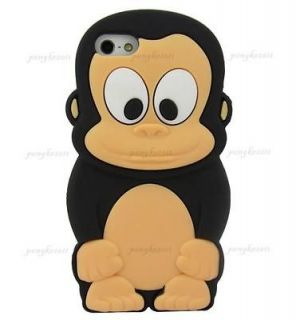12 Color Animal 3D Baby Tiny Monkey Silicone Case Cover for iPhone 5