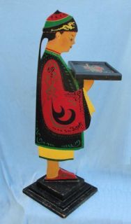 Antique American Folk Art Painted *Chinaman* Butler Sculpture Stand