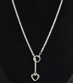 Michael Anthony 14K White Gold Open Heart Lariat Rope Chain Y Toggle