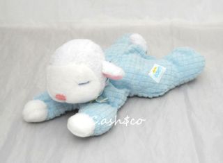 Eden Sleeping baby boy Lamb plush blue waffle weave sleeper 10 long