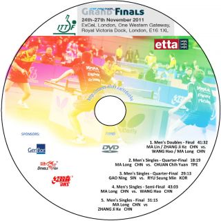 2011 Pro Tour Finals Table Tennis DVD  NEW RELEASE 