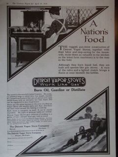 Detroit Vapor Stoves Works Like Gas Original Vintage Advertisement