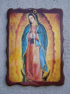Modern Retablo Ex Voto   Wood 3D Virgin of Guadalupe   Mexico
