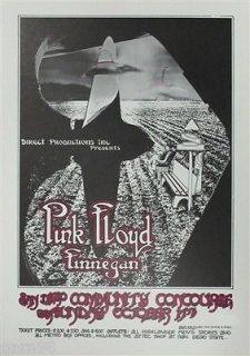 PINK FLOYD Roger Waters David Gilmour Concert Poster San Diego 1971