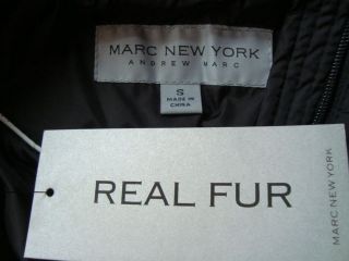 NWT MARC NEW YORK By ANDREW MARC Real Fur Hooded Full Length Down Coat