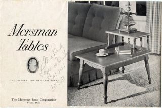 Mersman Tables Celina Ohio OH Sales Flyer Illustrated Catalog 1958 End