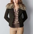 Ann Taylor LOFT Military Wool Jacket Fur Collar NWT sz4