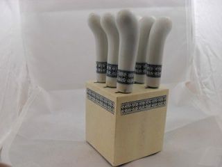 Vintage Set of 6 Appetizer Cheese Pate Butter Spread Knives Butcher