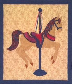 Quilted Applique Wall Hanging Pattern   Carousel Horse   Spring Creek