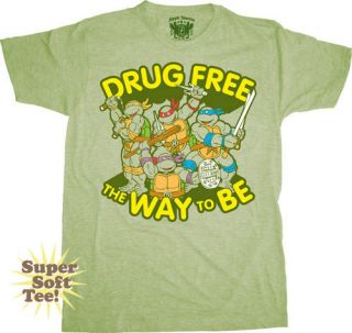 New~Teenage Mutant Ninja Turtles~Drug Free~Adult Shirt~ TV Cartoon