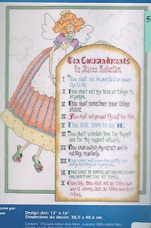 10 COMMANDMENTS FOR STRESS REDUCTION 12X16 COUNTED CROSS STITCH
