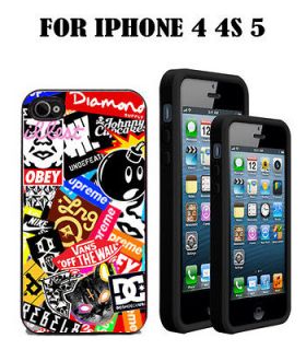 oBey ALL BRAND LUKI Rubber Case/Cover FOR iPhone 4s 5 BLACK/CLEAR