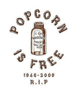 Popcorn is Free T Shirt, Popcorn Sutton, Moonshine, Brown on White