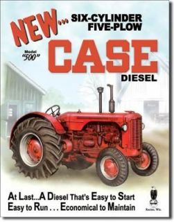 Vintage Tin Sign Case 500 Diesel Tractor Farm Equipment