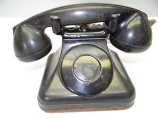 Deco Unmarked Black Incoming Line Telephone Phone Hand Set Parts Old