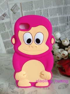 * 3D Rose Pink Tiny Baby Monkey Back Case/Cover for iPod Touch 4 4G