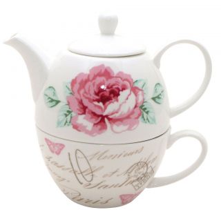 PINK ROSE CERAMIC TEAPOT AND CUP ARTHUR WOOD ***FREE UK DELIVERY