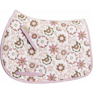 Equine Couture All Purpose Ashley Saddle Pad   Pink/White/Bro wn