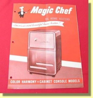 Vintage MAGIC CHEF Oil Home Heater Sales Brochure