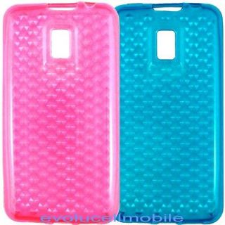 2X P990 Aqua Blue Gel +Pink Gel cell phone case cover protector