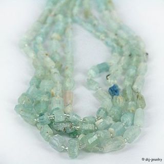 Aquamarine Rough Crystal Gemstone Bead Strand   Afghanistan