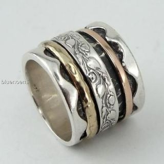 meditation romantic ring wide band silver rose gold bague tube argent