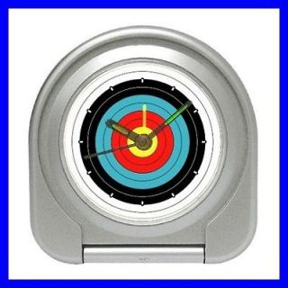 Desk Clock ARCHERY Target Olympic Game Bow Arrow Alarm (11828380)