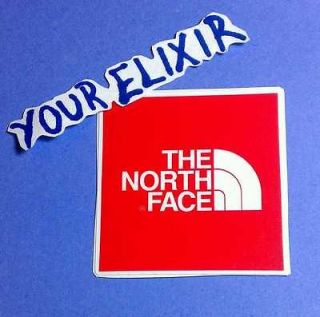 THE NORTH FACE RED WHITE SKATEBOARD BOARD PHONE SMALL VINYL STICKER