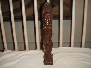 Vintage Aztec Or Mayan Wood Carved Figure/Statue  Large Size Carving
